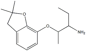 2-[(2,2-dimethyl-2,3-dihydro-1-benzofuran-7-yl)oxy]-1-ethylpropylamine Struktur