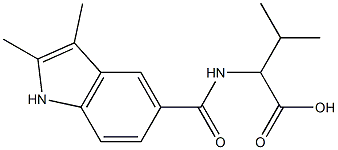 2-[(2,3-dimethyl-1H-indol-5-yl)formamido]-3-methylbutanoic acid Struktur