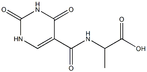 2-[(2,4-dioxo-1,2,3,4-tetrahydropyrimidin-5-yl)formamido]propanoic acid Struktur