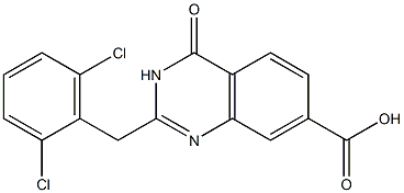 2-[(2,6-dichlorophenyl)methyl]-4-oxo-3,4-dihydroquinazoline-7-carboxylic acid Struktur