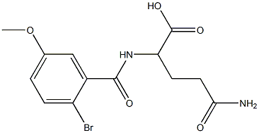 2-[(2-bromo-5-methoxyphenyl)formamido]-4-carbamoylbutanoic acid Struktur