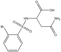 2-[(2-bromobenzene)sulfonamido]-3-carbamoylpropanoic acid Struktur