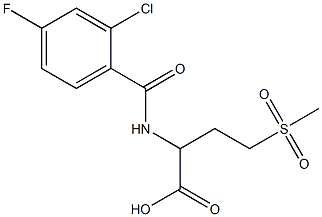 2-[(2-chloro-4-fluorophenyl)formamido]-4-methanesulfonylbutanoic acid Struktur