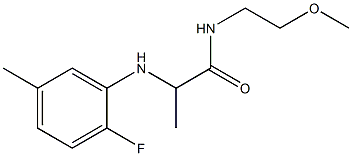 2-[(2-fluoro-5-methylphenyl)amino]-N-(2-methoxyethyl)propanamide Struktur