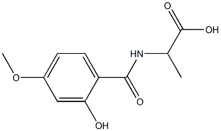 2-[(2-hydroxy-4-methoxybenzoyl)amino]propanoic acid Struktur