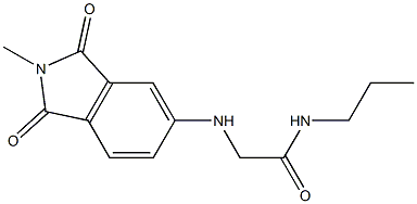 2-[(2-methyl-1,3-dioxo-2,3-dihydro-1H-isoindol-5-yl)amino]-N-propylacetamide Struktur