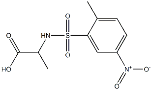 2-[(2-methyl-5-nitrobenzene)sulfonamido]propanoic acid Struktur