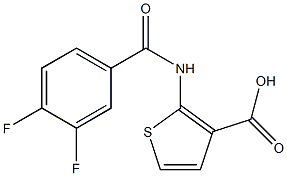 2-[(3,4-difluorobenzene)amido]thiophene-3-carboxylic acid Struktur