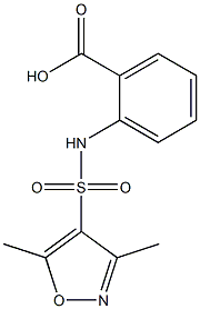 2-[(3,5-dimethyl-1,2-oxazole-4-)sulfonamido]benzoic acid Struktur