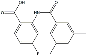 2-[(3,5-dimethylbenzene)amido]-4-fluorobenzoic acid Struktur