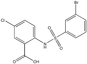 2-[(3-bromobenzene)sulfonamido]-5-chlorobenzoic acid Struktur