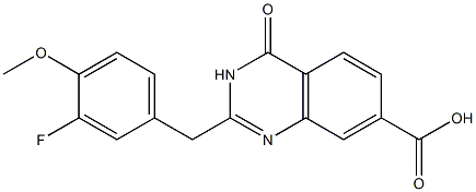 2-[(3-fluoro-4-methoxyphenyl)methyl]-4-oxo-3,4-dihydroquinazoline-7-carboxylic acid Struktur