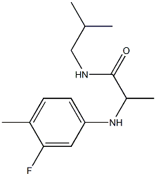 2-[(3-fluoro-4-methylphenyl)amino]-N-(2-methylpropyl)propanamide Struktur