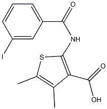 2-[(3-iodobenzene)amido]-4,5-dimethylthiophene-3-carboxylic acid Struktur