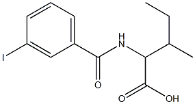 2-[(3-iodophenyl)formamido]-3-methylpentanoic acid Struktur