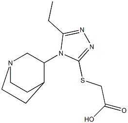 2-[(4-{1-azabicyclo[2.2.2]octan-3-yl}-5-ethyl-4H-1,2,4-triazol-3-yl)sulfanyl]acetic acid Struktur