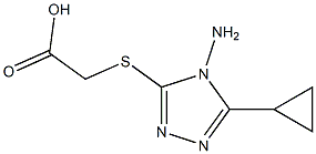 2-[(4-amino-5-cyclopropyl-4H-1,2,4-triazol-3-yl)sulfanyl]acetic acid Struktur