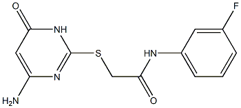 2-[(4-amino-6-oxo-1,6-dihydropyrimidin-2-yl)sulfanyl]-N-(3-fluorophenyl)acetamide Struktur