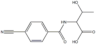 2-[(4-cyanobenzoyl)amino]-3-hydroxybutanoic acid Struktur