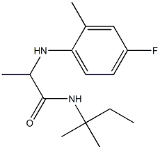 2-[(4-fluoro-2-methylphenyl)amino]-N-(2-methylbutan-2-yl)propanamide Struktur