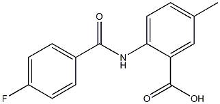 2-[(4-fluorobenzene)amido]-5-methylbenzoic acid Struktur