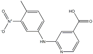 2-[(4-methyl-3-nitrophenyl)amino]pyridine-4-carboxylic acid Struktur