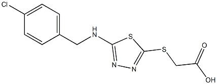 2-[(5-{[(4-chlorophenyl)methyl]amino}-1,3,4-thiadiazol-2-yl)sulfanyl]acetic acid Struktur