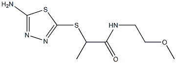 2-[(5-amino-1,3,4-thiadiazol-2-yl)sulfanyl]-N-(2-methoxyethyl)propanamide Struktur