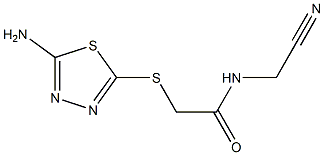 2-[(5-amino-1,3,4-thiadiazol-2-yl)sulfanyl]-N-(cyanomethyl)acetamide Struktur