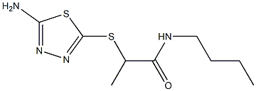 2-[(5-amino-1,3,4-thiadiazol-2-yl)sulfanyl]-N-butylpropanamide Struktur