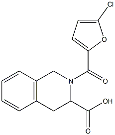 2-[(5-chlorofuran-2-yl)carbonyl]-1,2,3,4-tetrahydroisoquinoline-3-carboxylic acid Struktur