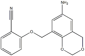 2-[(6-amino-2,4-dihydro-1,3-benzodioxin-8-yl)methoxy]benzonitrile Struktur