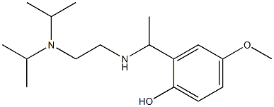 2-[1-({2-[bis(propan-2-yl)amino]ethyl}amino)ethyl]-4-methoxyphenol Struktur