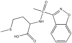 2-[1-(1,2-benzoxazol-3-yl)acetamido]-4-(methylsulfanyl)butanoic acid Struktur