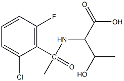 2-[1-(2-chloro-6-fluorophenyl)acetamido]-3-hydroxybutanoic acid Struktur