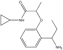 2-[2-(1-aminopropyl)phenoxy]-N-cyclopropylpropanamide Struktur