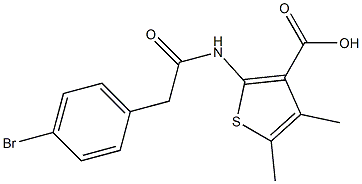 2-[2-(4-bromophenyl)acetamido]-4,5-dimethylthiophene-3-carboxylic acid Struktur