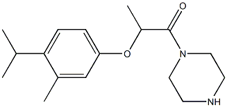 2-[3-methyl-4-(propan-2-yl)phenoxy]-1-(piperazin-1-yl)propan-1-one Struktur