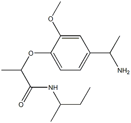 2-[4-(1-aminoethyl)-2-methoxyphenoxy]-N-(butan-2-yl)propanamide Struktur