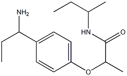 2-[4-(1-aminopropyl)phenoxy]-N-(butan-2-yl)propanamide Struktur