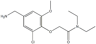 2-[4-(aminomethyl)-2-chloro-6-methoxyphenoxy]-N,N-diethylacetamide Struktur