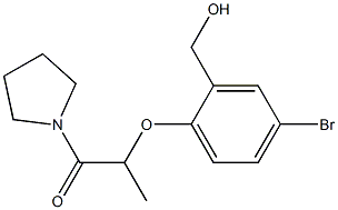 2-[4-bromo-2-(hydroxymethyl)phenoxy]-1-(pyrrolidin-1-yl)propan-1-one Struktur