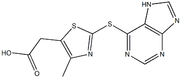 2-[4-methyl-2-(7H-purin-6-ylsulfanyl)-1,3-thiazol-5-yl]acetic acid Struktur