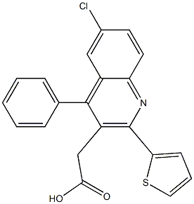 2-[6-chloro-4-phenyl-2-(thiophen-2-yl)quinolin-3-yl]acetic acid Struktur