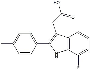 2-[7-fluoro-2-(4-methylphenyl)-1H-indol-3-yl]acetic acid Struktur