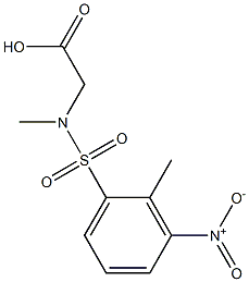 2-[methyl(2-methyl-3-nitrobenzene)sulfonamido]acetic acid Struktur