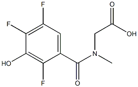 2-[N-methyl(2,4,5-trifluoro-3-hydroxyphenyl)formamido]acetic acid Struktur