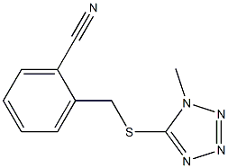 2-{[(1-methyl-1H-1,2,3,4-tetrazol-5-yl)sulfanyl]methyl}benzonitrile Struktur