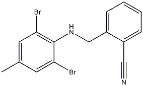 2-{[(2,6-dibromo-4-methylphenyl)amino]methyl}benzonitrile Struktur