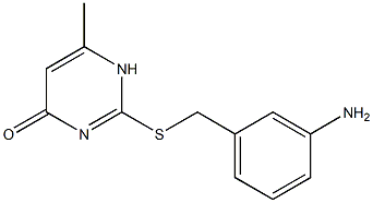 2-{[(3-aminophenyl)methyl]sulfanyl}-6-methyl-1,4-dihydropyrimidin-4-one Struktur